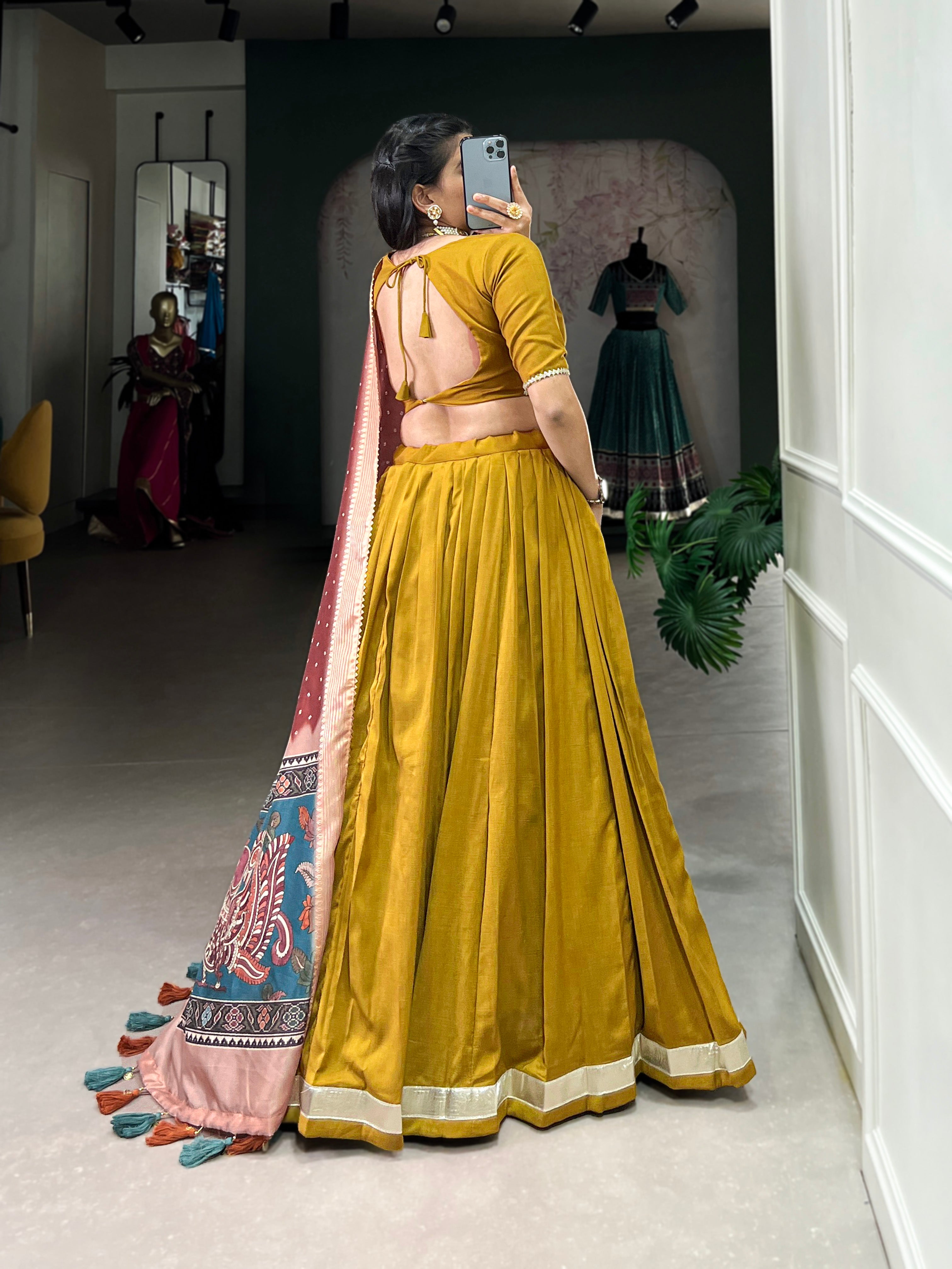 Women's Chinon Silk Lehenga Choli