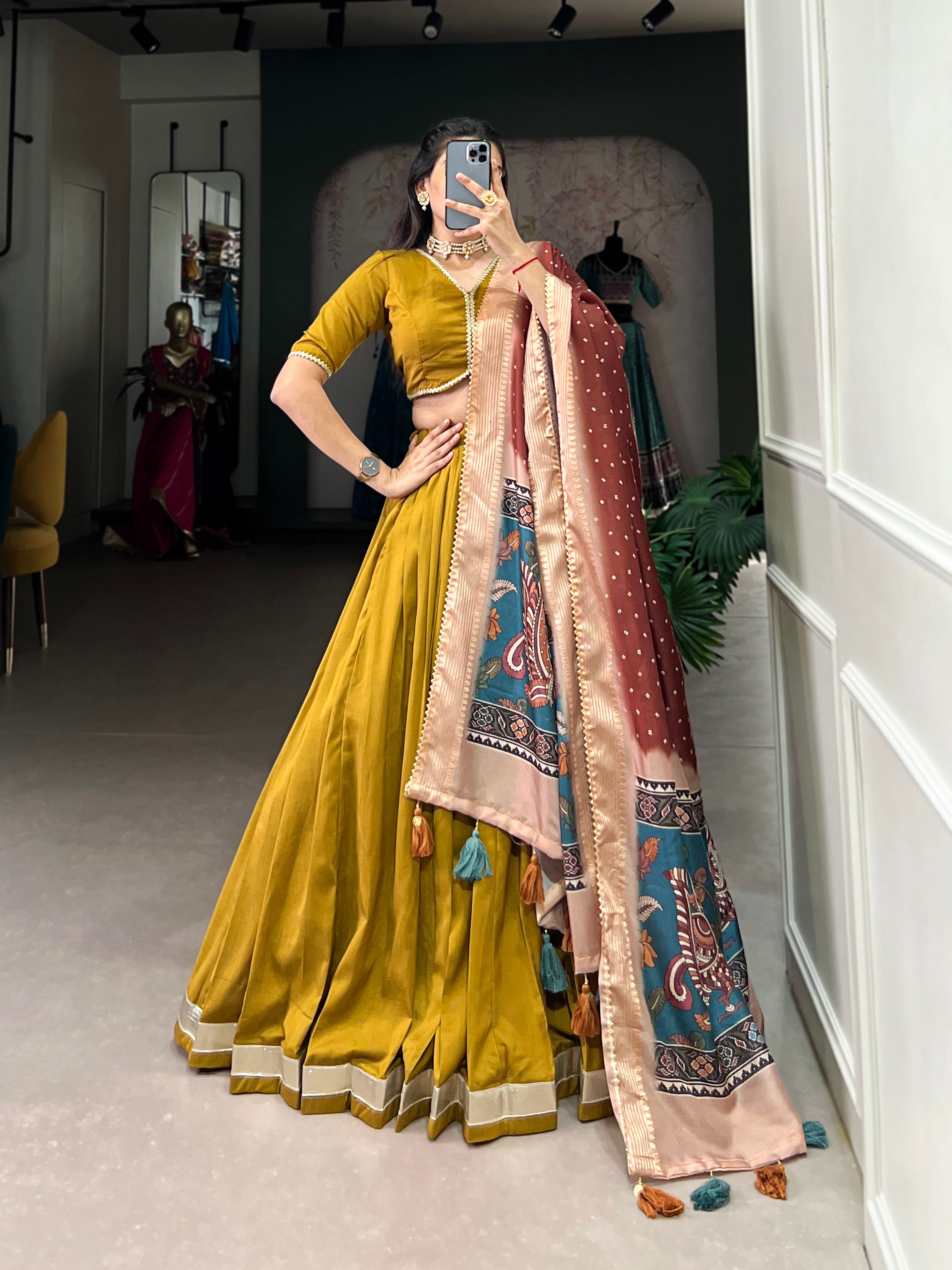 Women's Chinon Silk Lehenga Choli