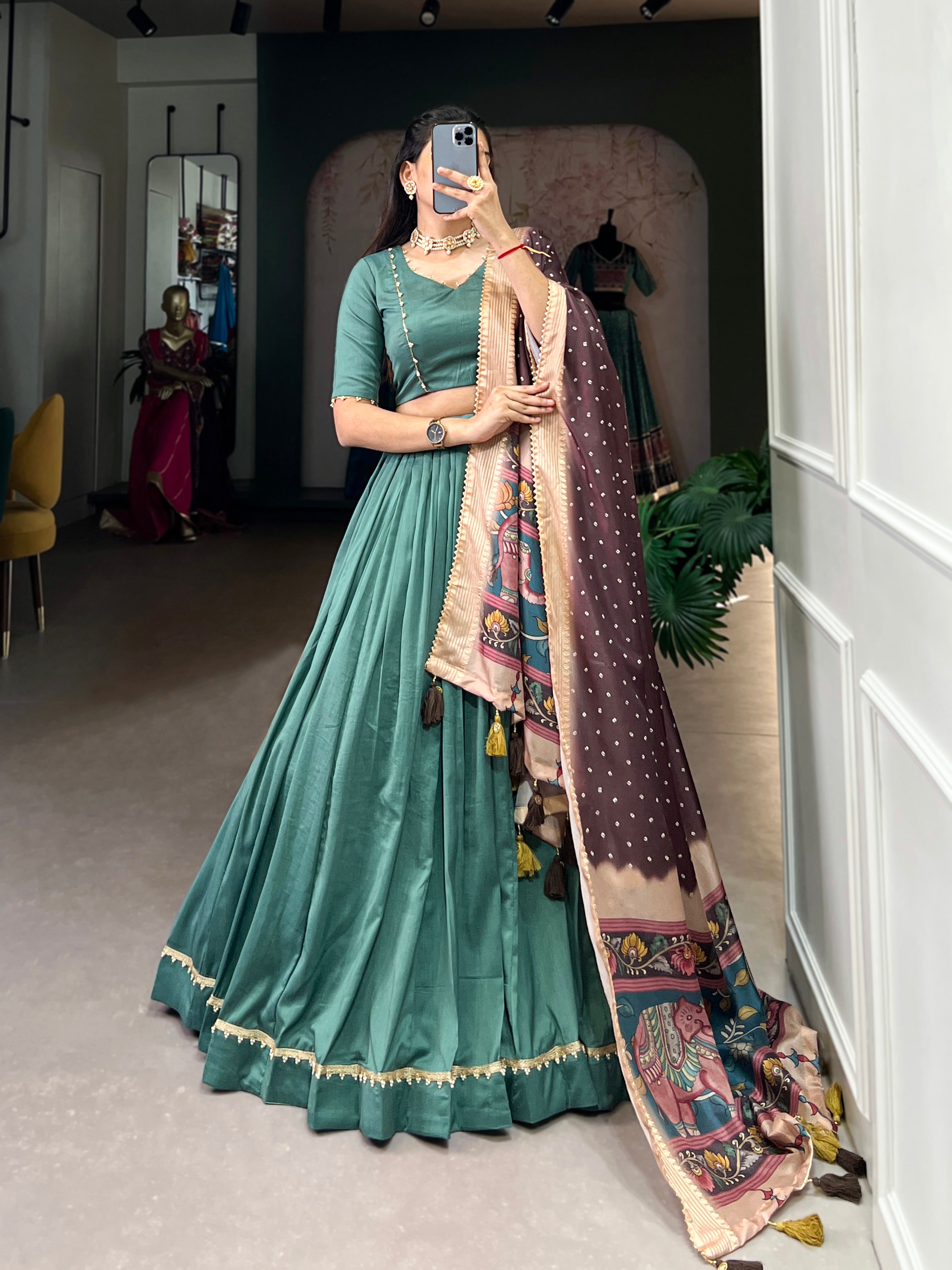 Women's Chinon Silk Lehenga Choli