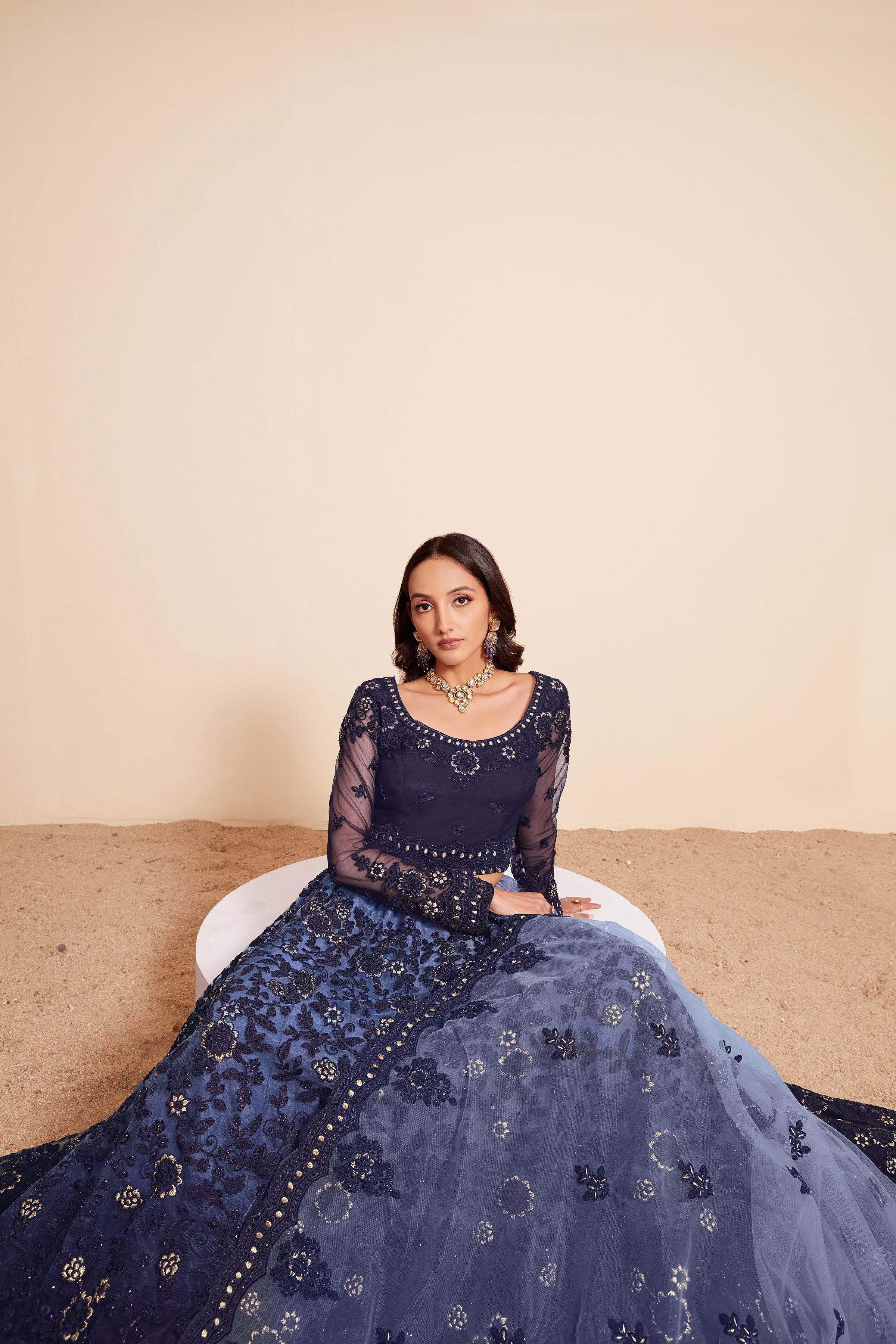 Blue Ombre Lehenga