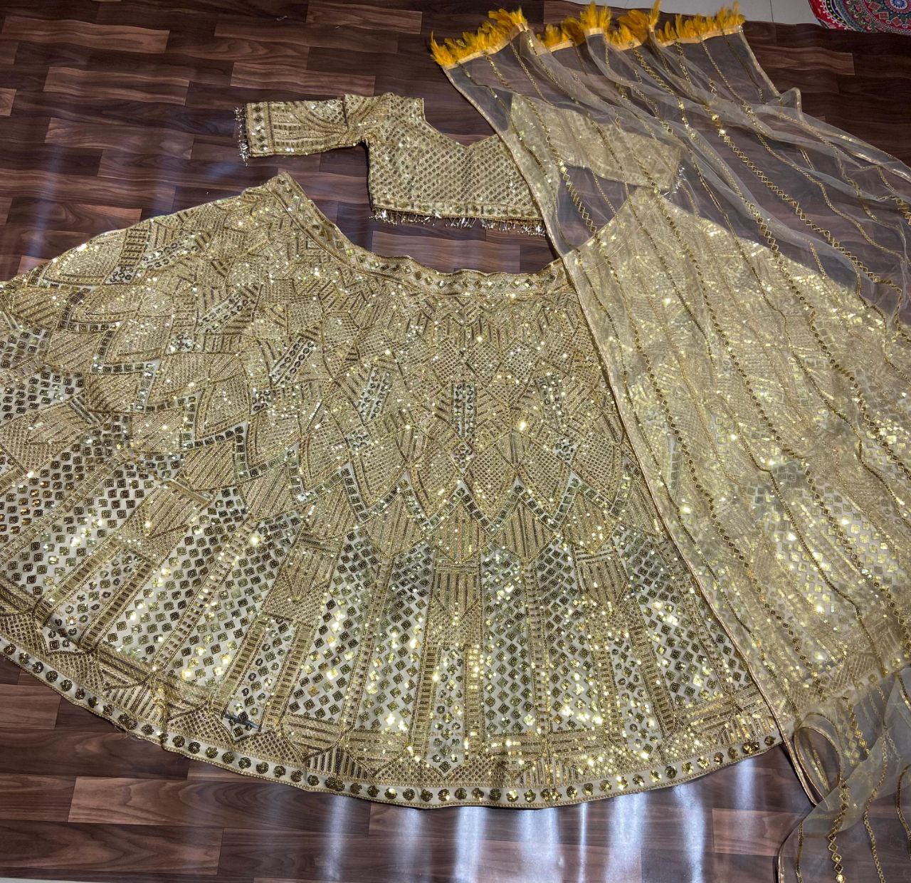 Yellow Lehenga with Dori work