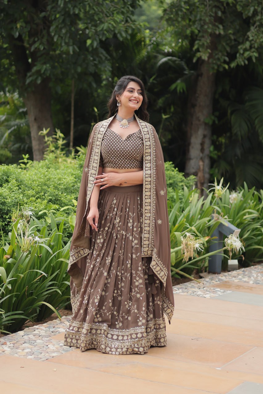 Lightweight Embroidered Lehenga for Festivities