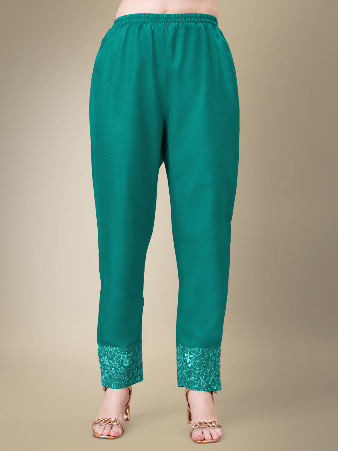 Rama Cotton Blend Kurta Set With Embroidery & Fancy Lace Work