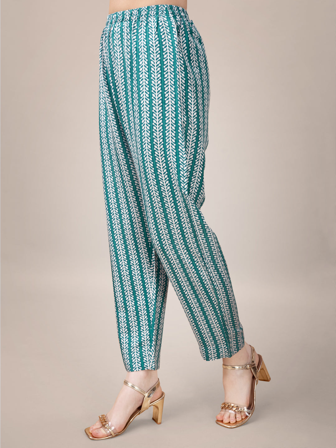 Rama Rayon Print Kurta Set With Embroidery & Fancy Lace Work
