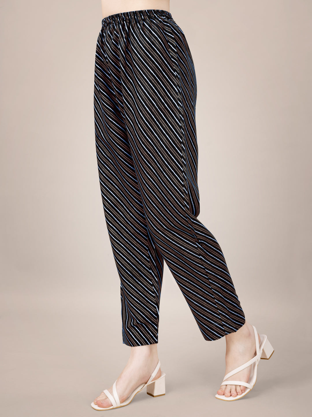 Black Rayon Print Kurta Set With Embroidery & Fancy Lace Work