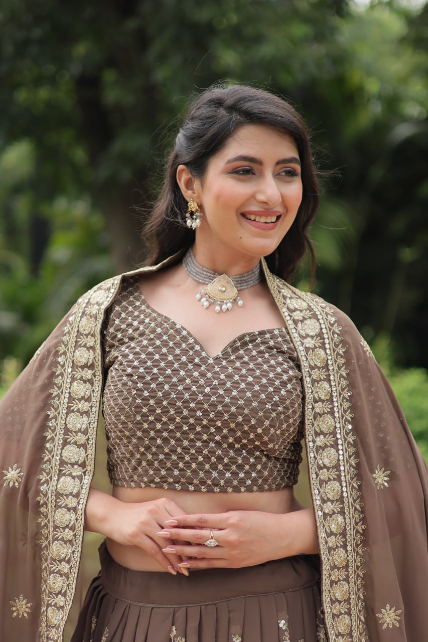 Lightweight Embroidered Lehenga for Festivities