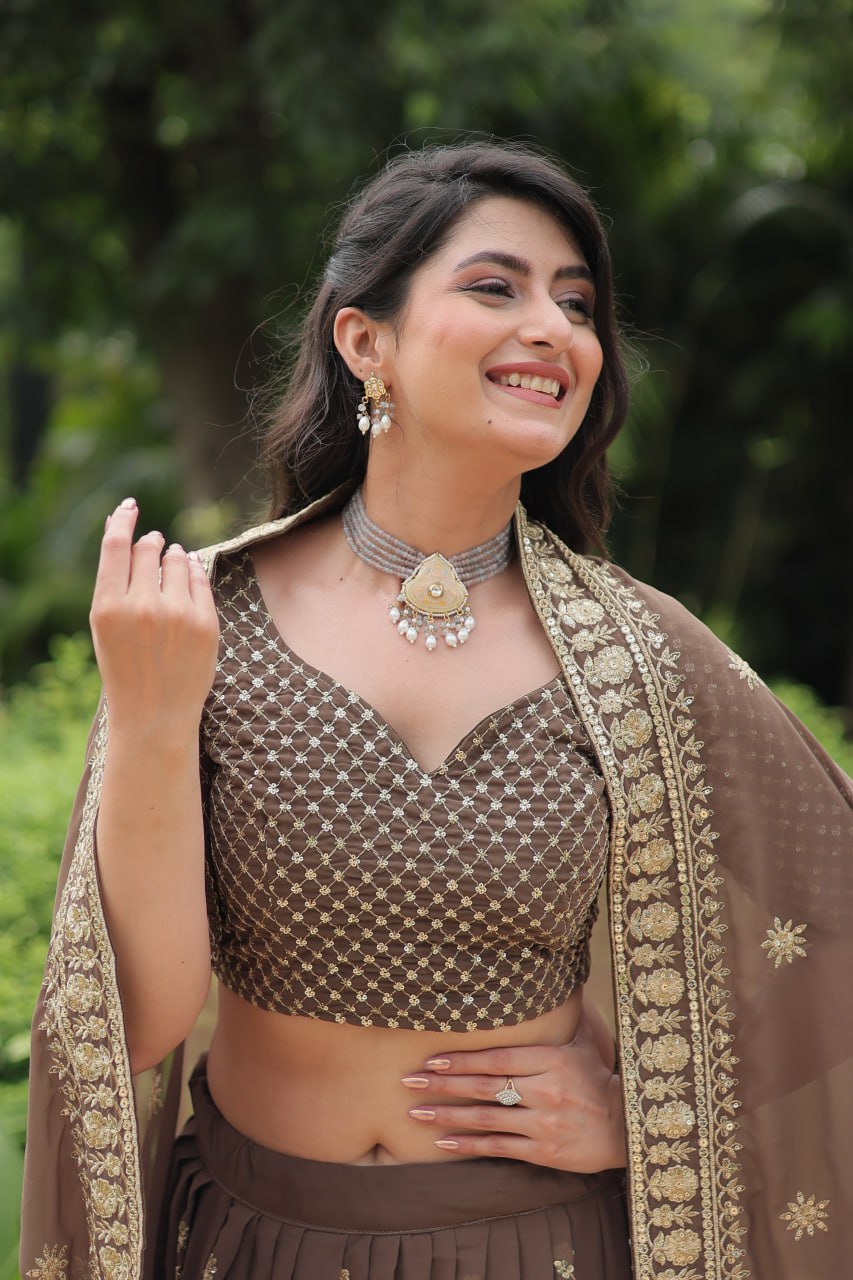 Lightweight Embroidered Lehenga for Festivities