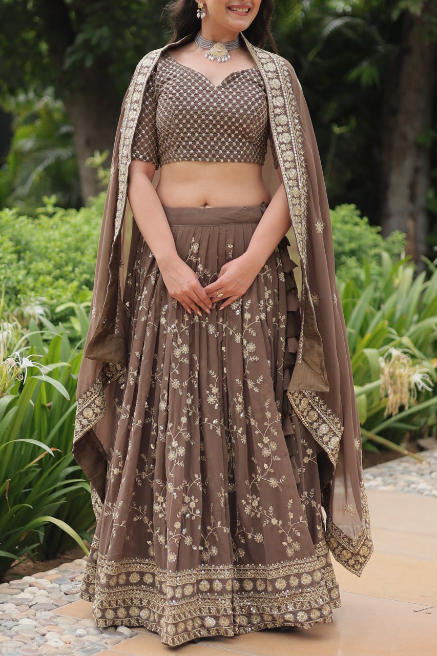 Lightweight Embroidered Lehenga for Festivities