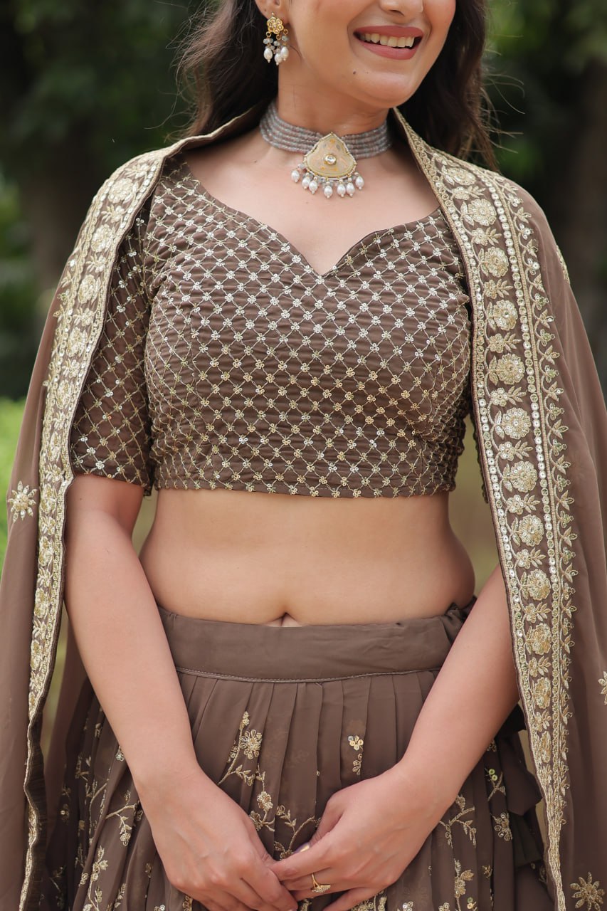 Lightweight Embroidered Lehenga for Festivities