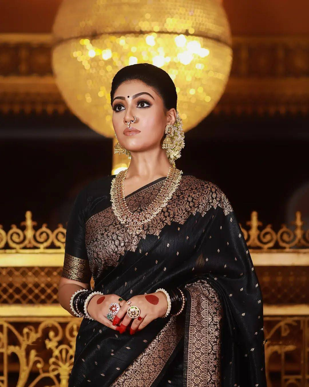 Black Jacquard Work Saree