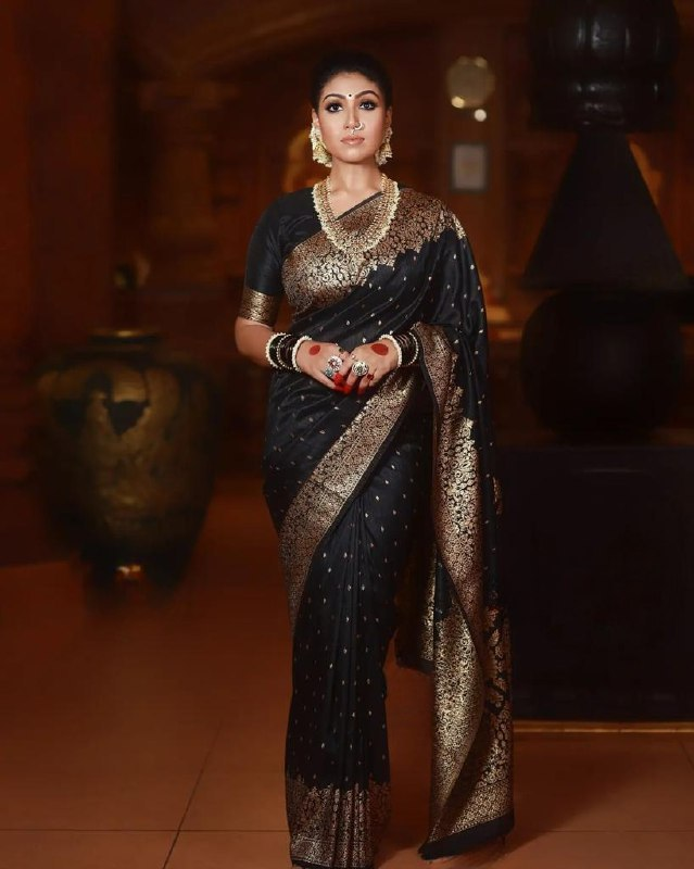 Black Jacquard Work Saree