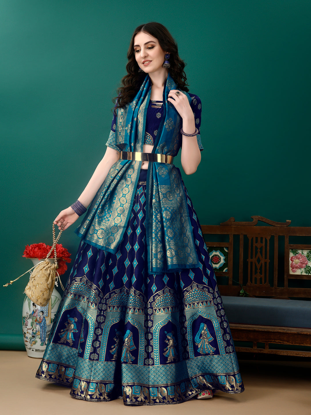 Two Tone Lehenga with Banarsi Dupatta