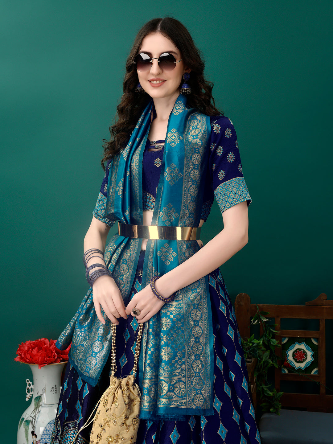 Two Tone Lehenga with Banarsi Dupatta