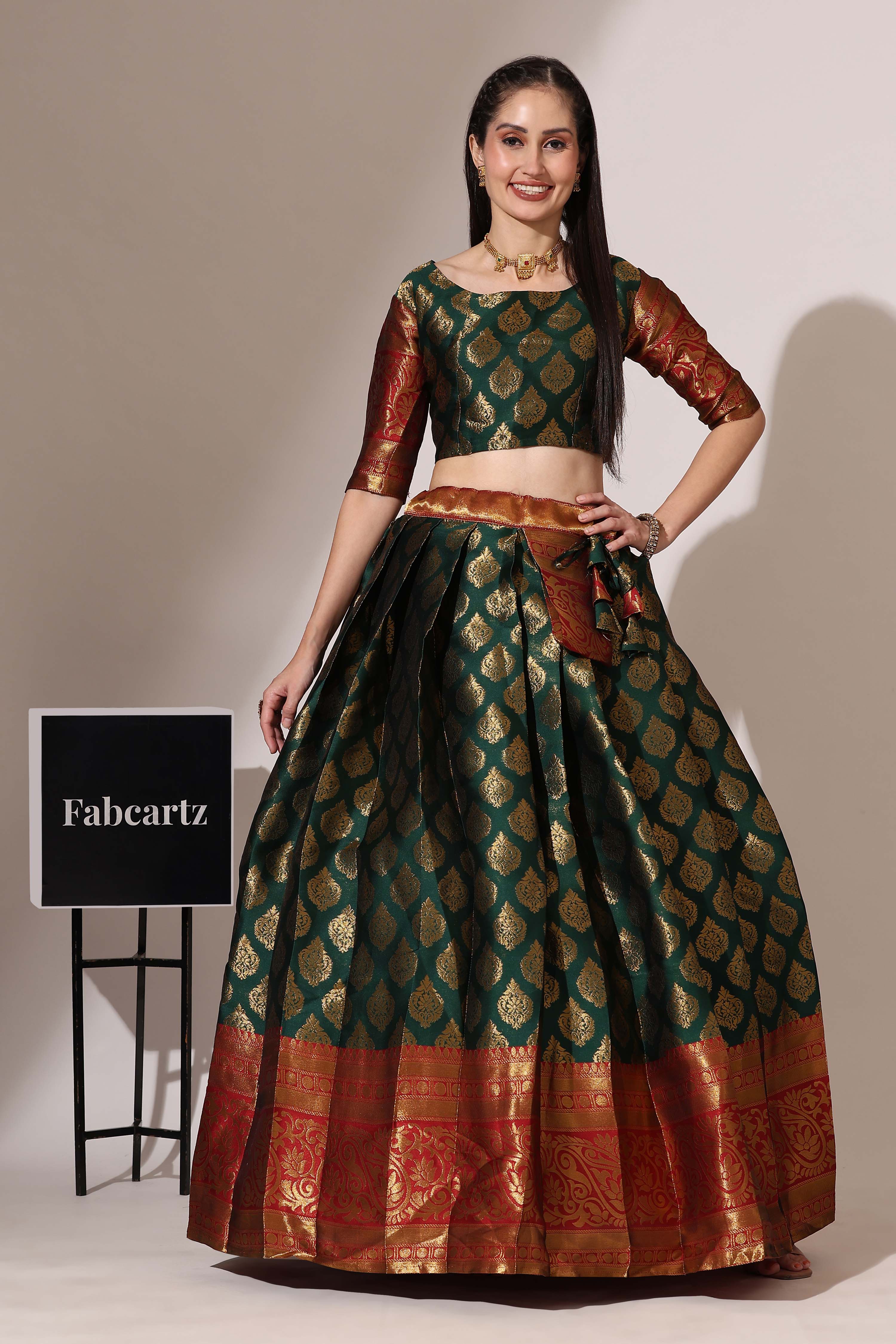 Banarsi Lehenga with Contrast Border