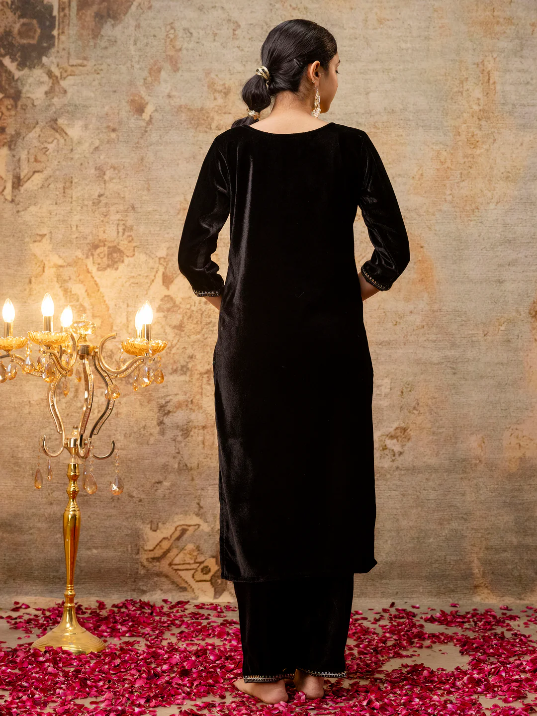 Black Designer Heavy Straight Kurta Sets