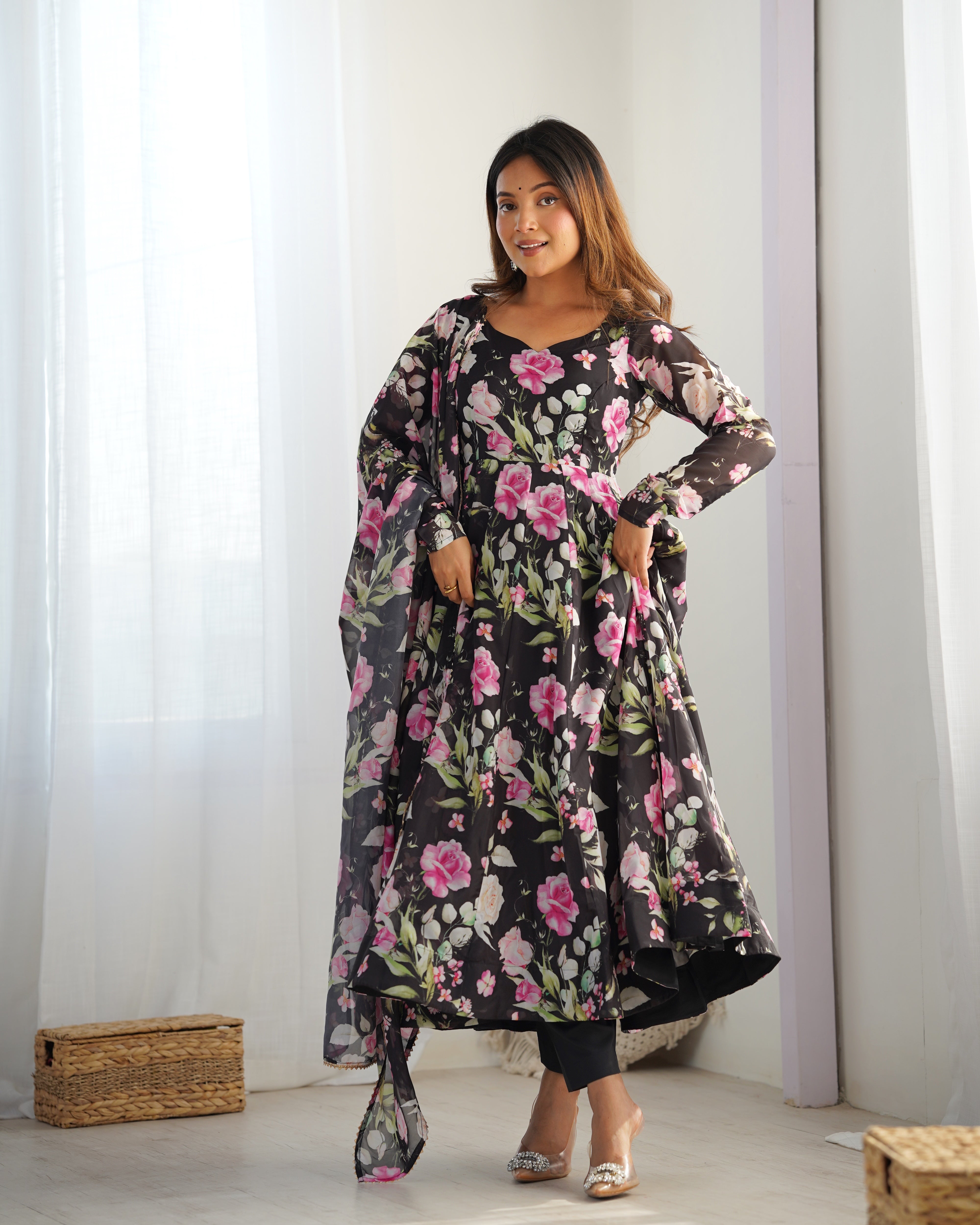 Black Classy Designer Heavy Anarkali Kurta Sets