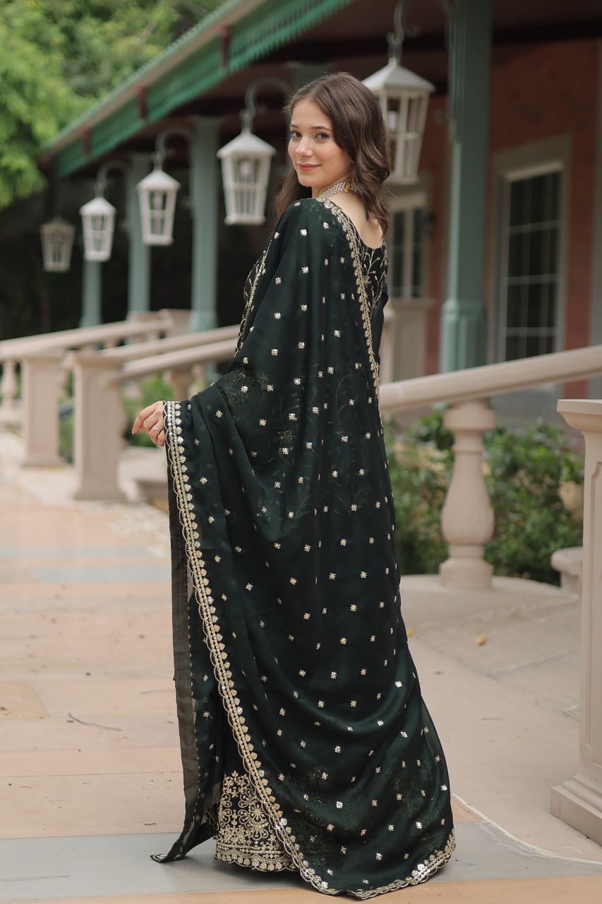 Green Jaal Embroidered Kurta Set