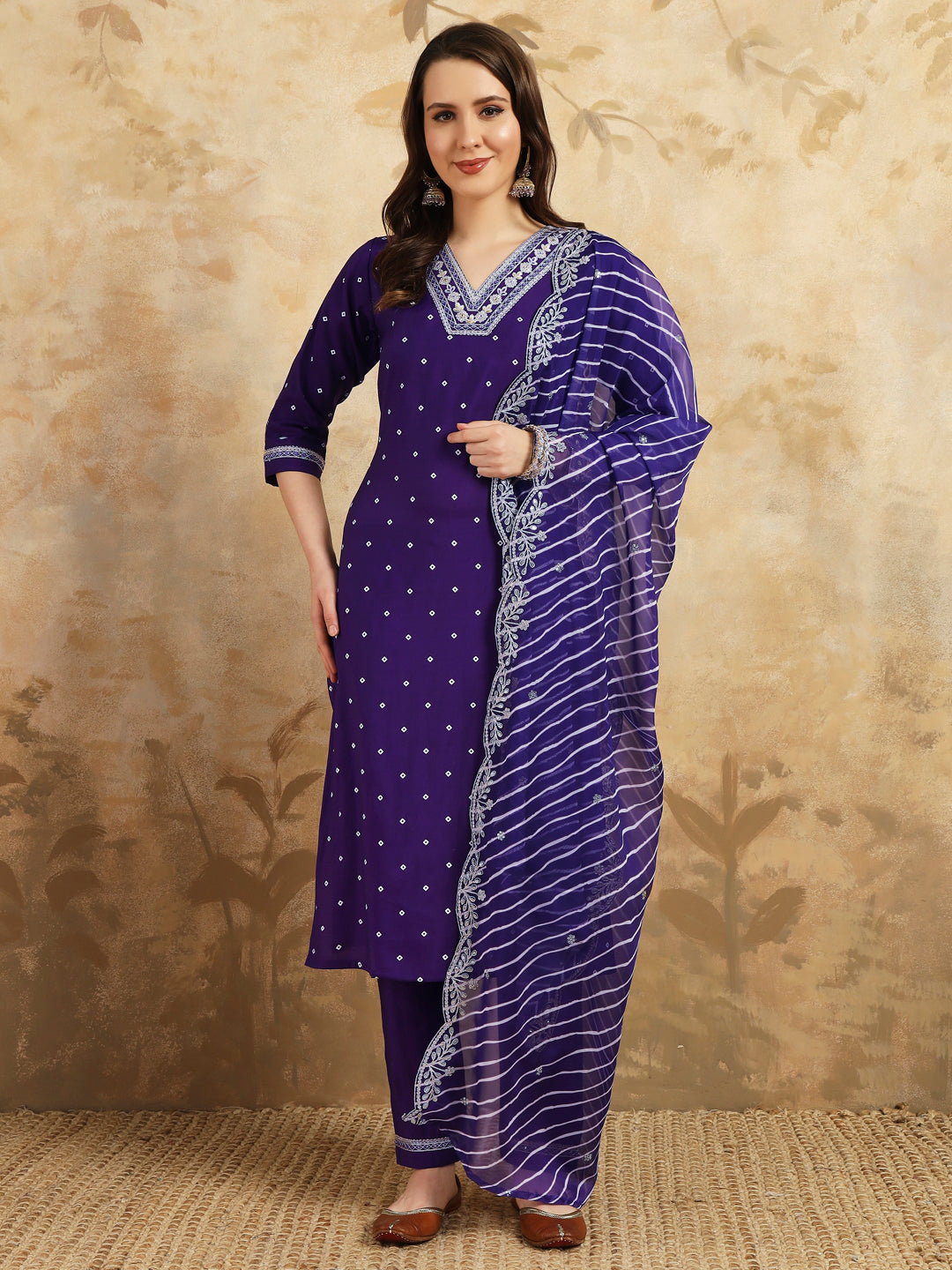 Blue Embroidery Work Viscose Chanderi Lehenga
