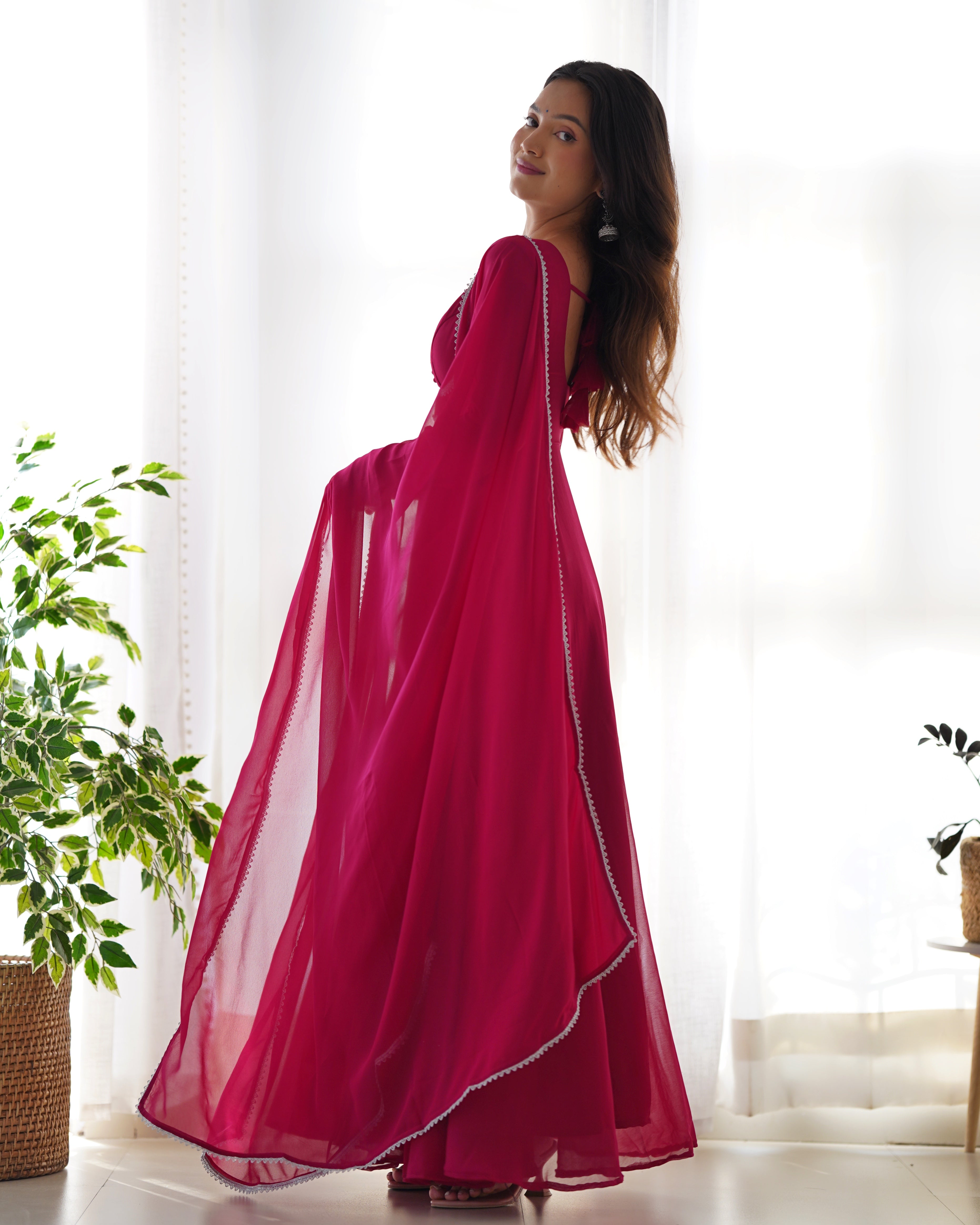 DarkRani Pure Soft Fox Georgette Kurta Set With Solid