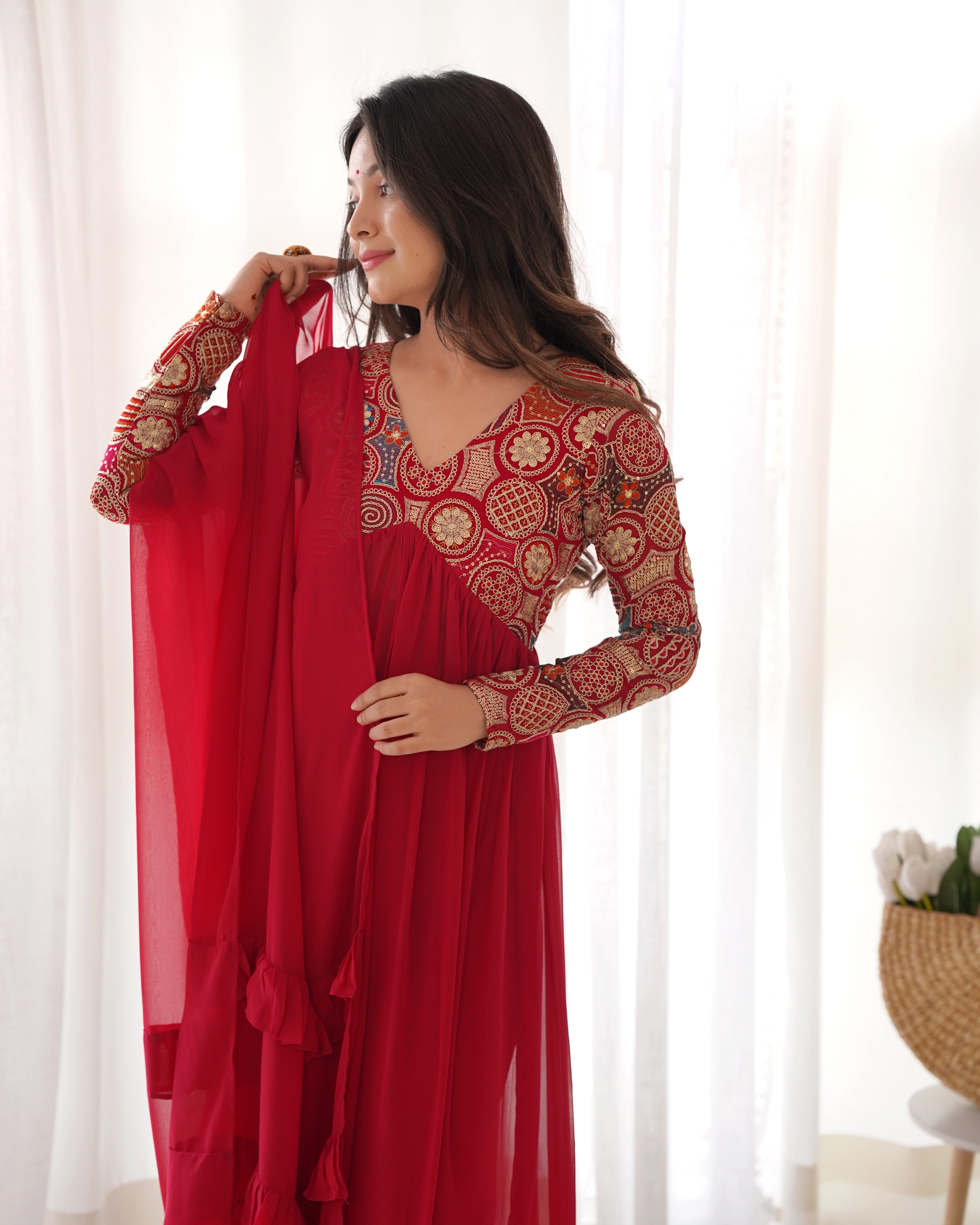 Ranipink Pure Fox Georgette Kurta Set With Plain