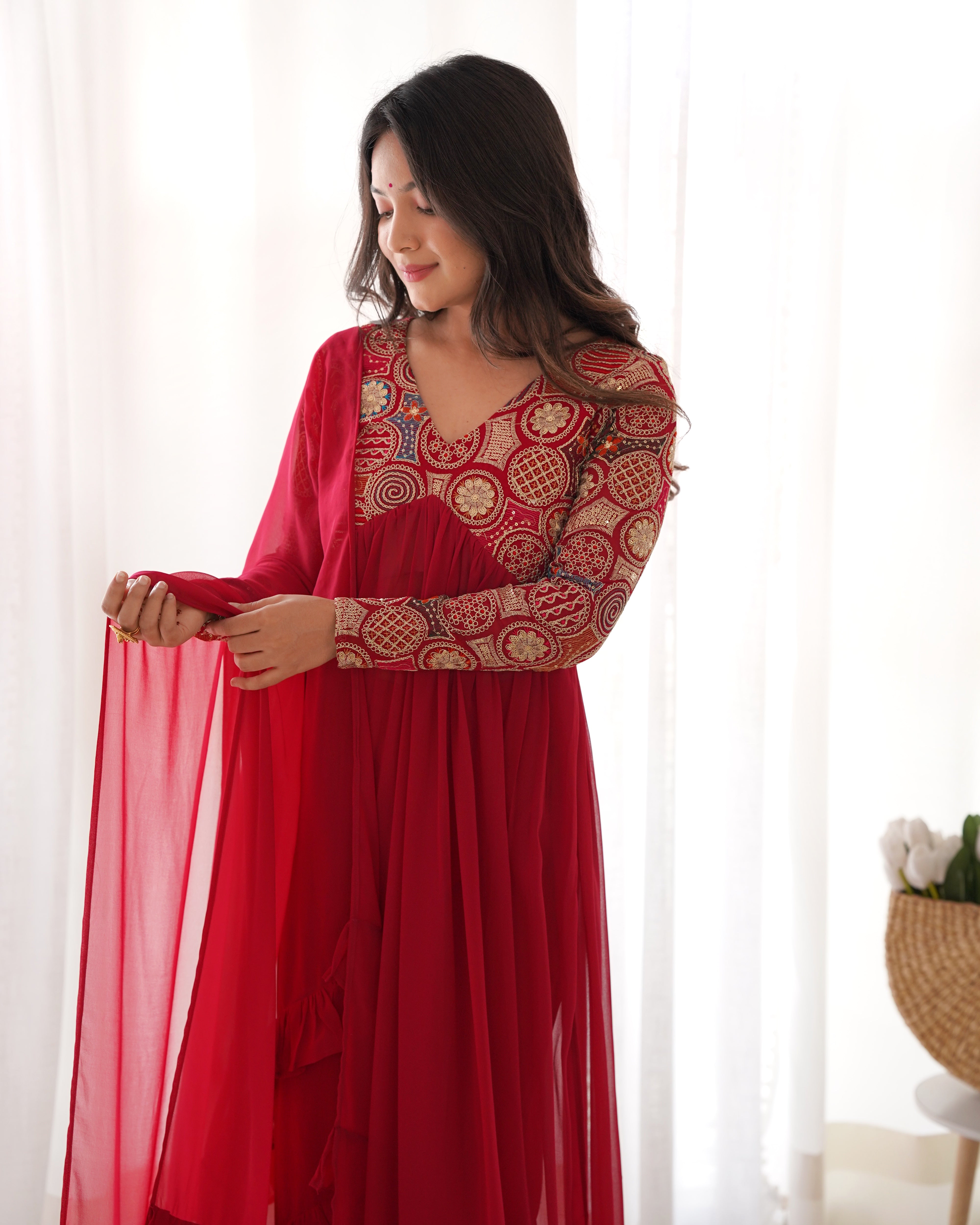 Ranipink Pure Fox Georgette Kurta Set With Plain