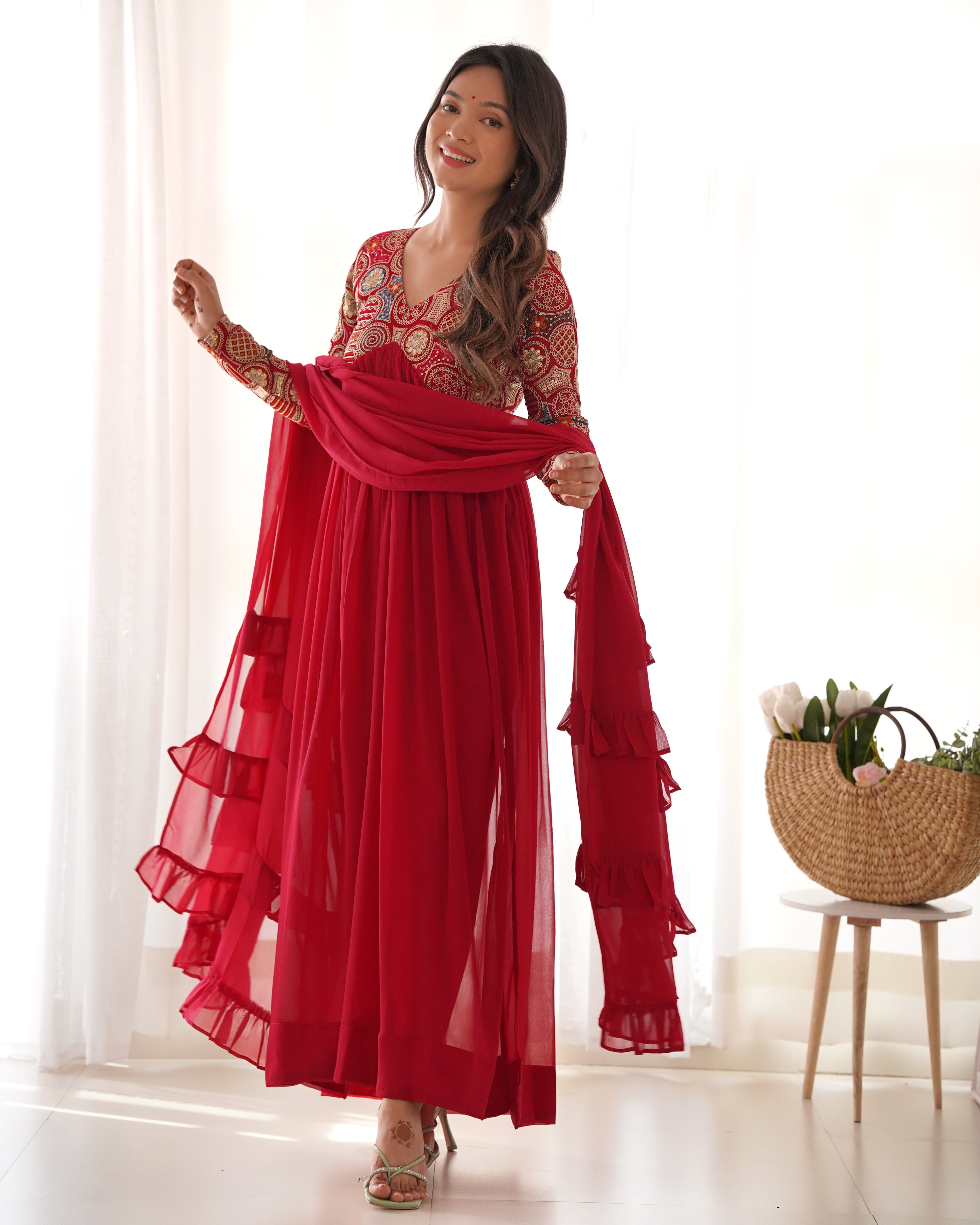 Ranipink Pure Fox Georgette Kurta Set With Plain
