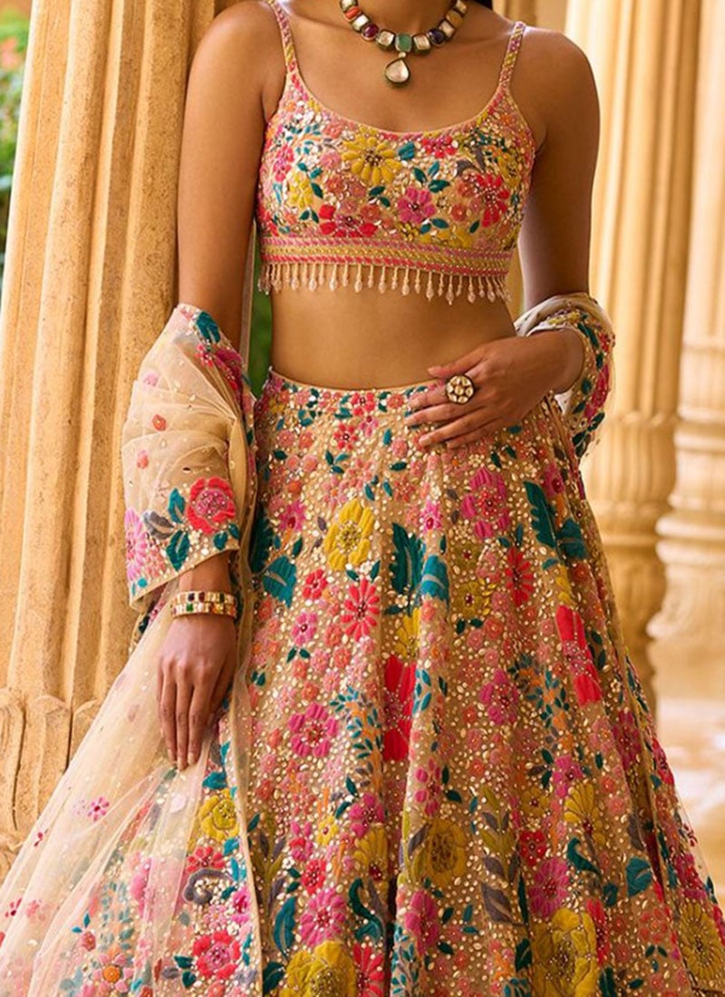 Multicolor Floral Embridered Lehenga