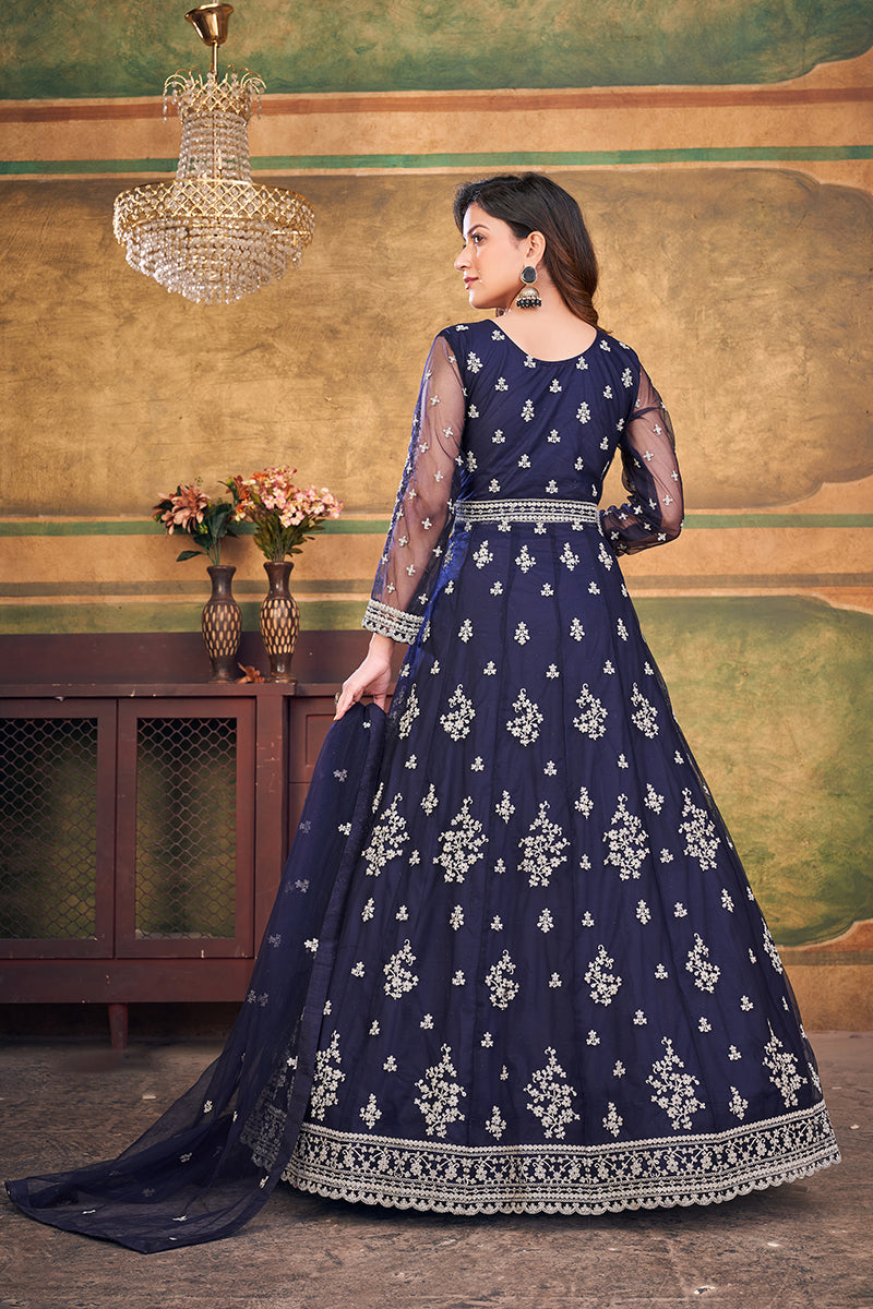 Navy-BlueNetEmbroideredKurta