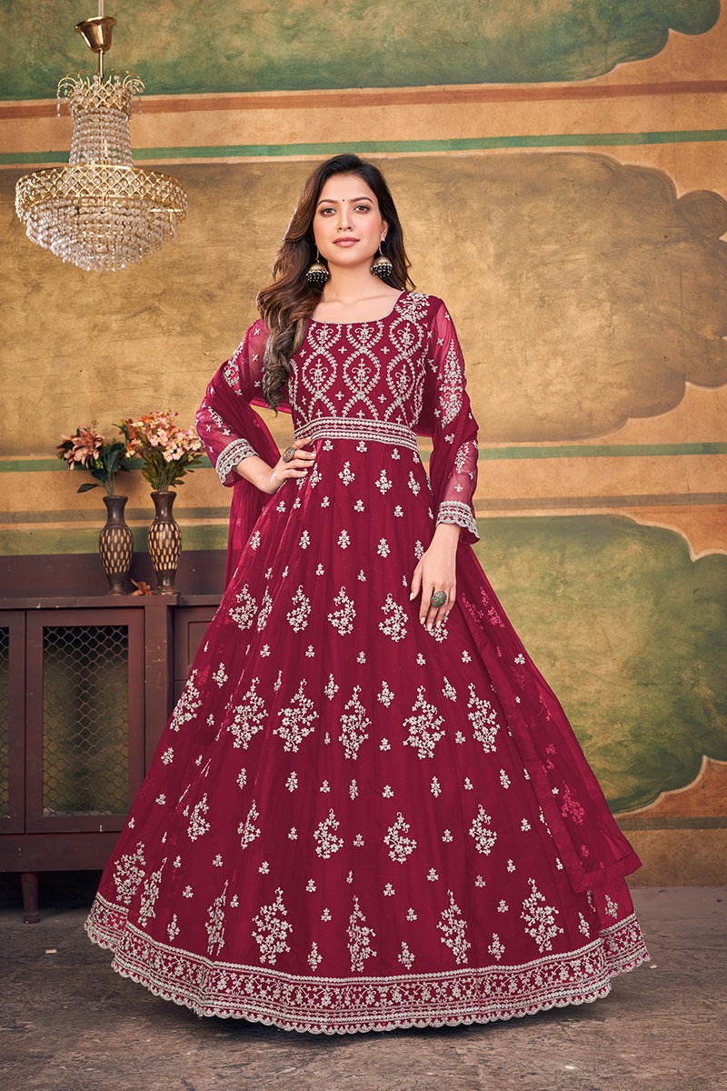 RedNetEmbroideredKurta