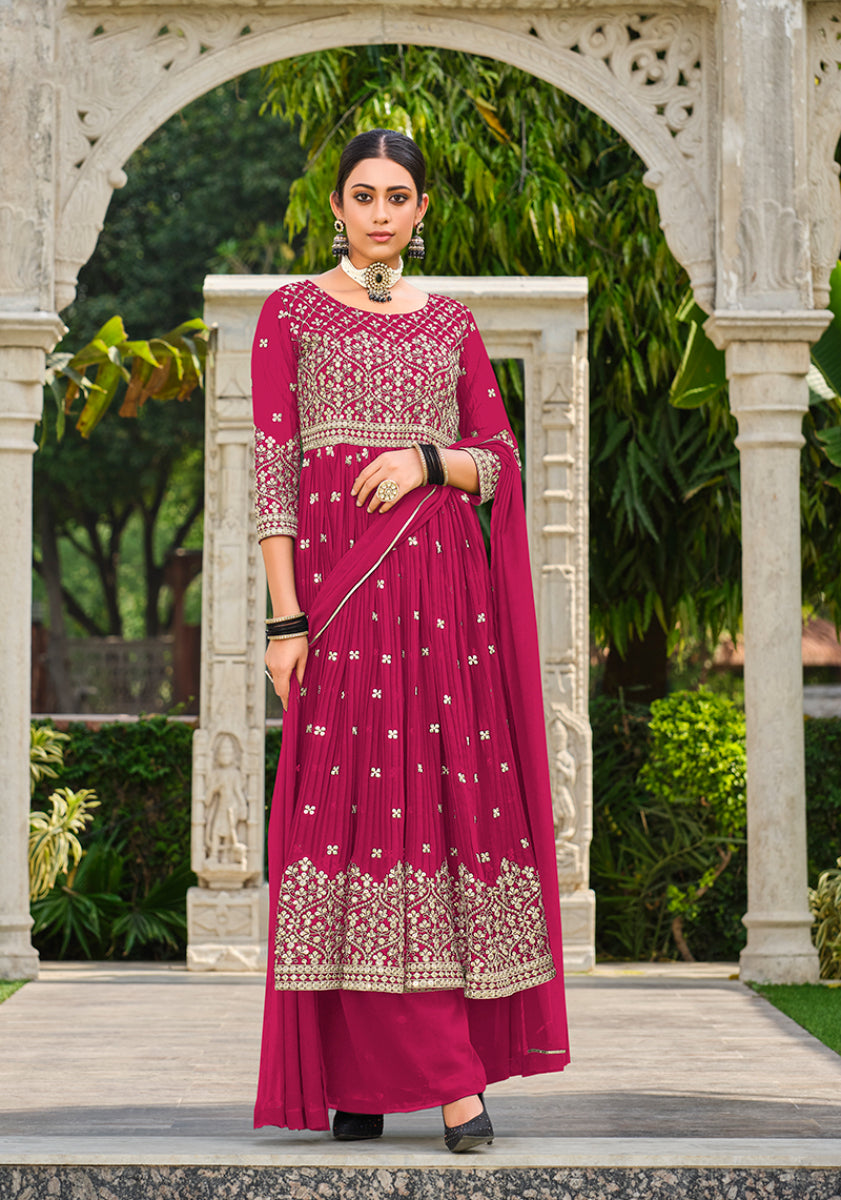 Rani-PinkGeorgetteEmbroideredKurta