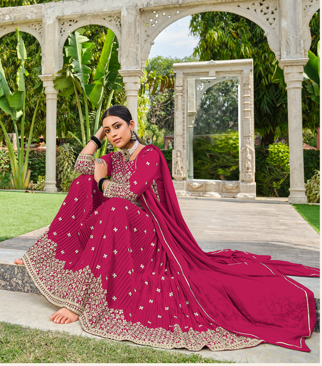 Rani-PinkGeorgetteEmbroideredKurta