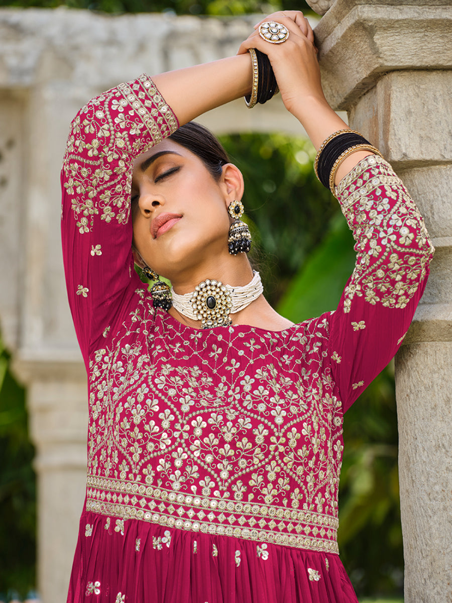 Rani-PinkGeorgetteEmbroideredKurta