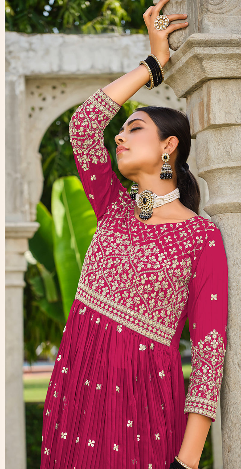 Rani-PinkGeorgetteEmbroideredKurta