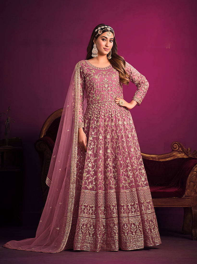 Light-PinkNetEmbroideredKurta