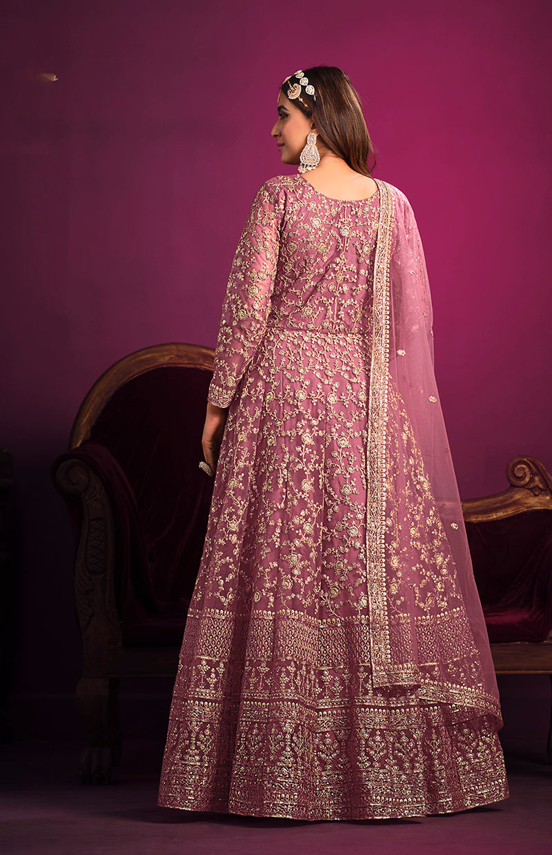 Light-PinkNetEmbroideredKurta