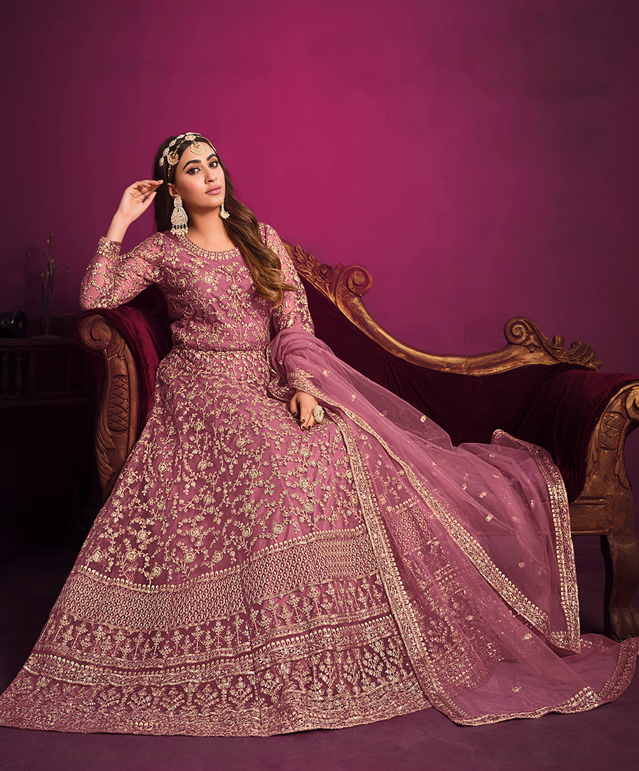Light-PinkNetEmbroideredKurta