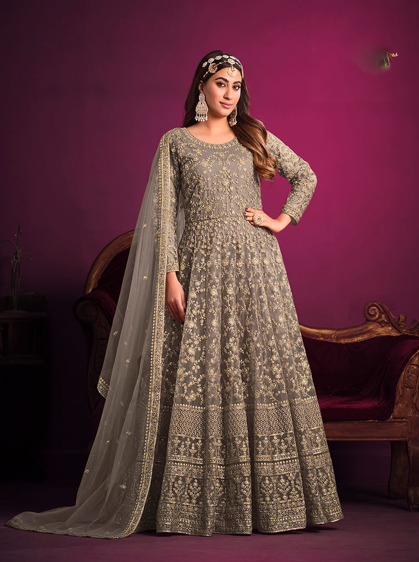 GreyNetEmbroideredKurta