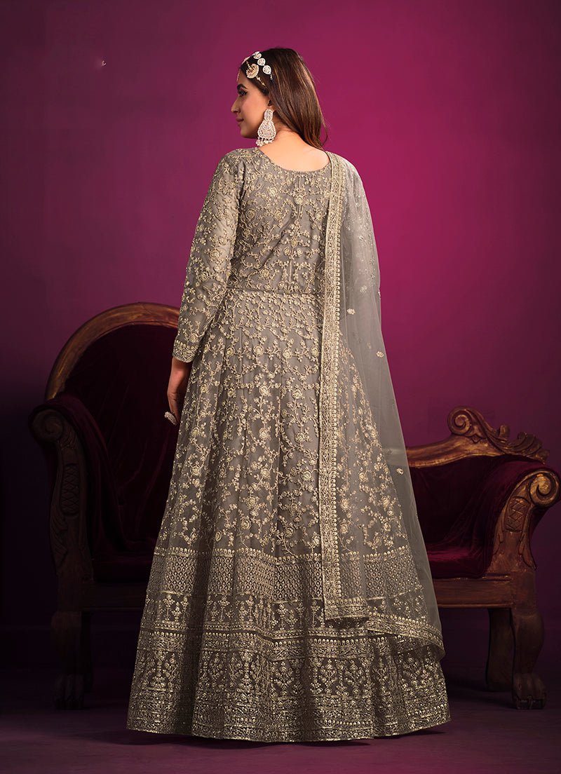 GreyNetEmbroideredKurta