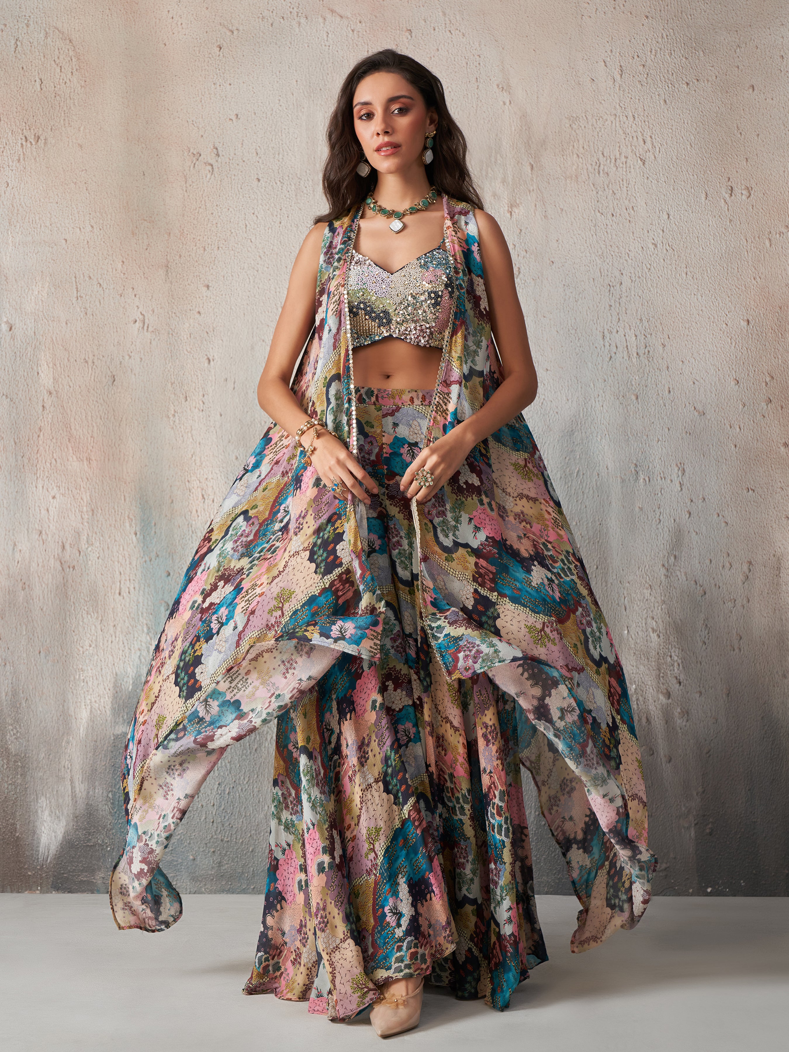 Blue Printed Lehenga