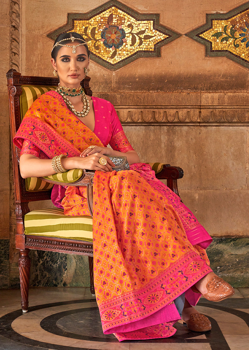 Amber Weaving Print Banarasi Silk Saree