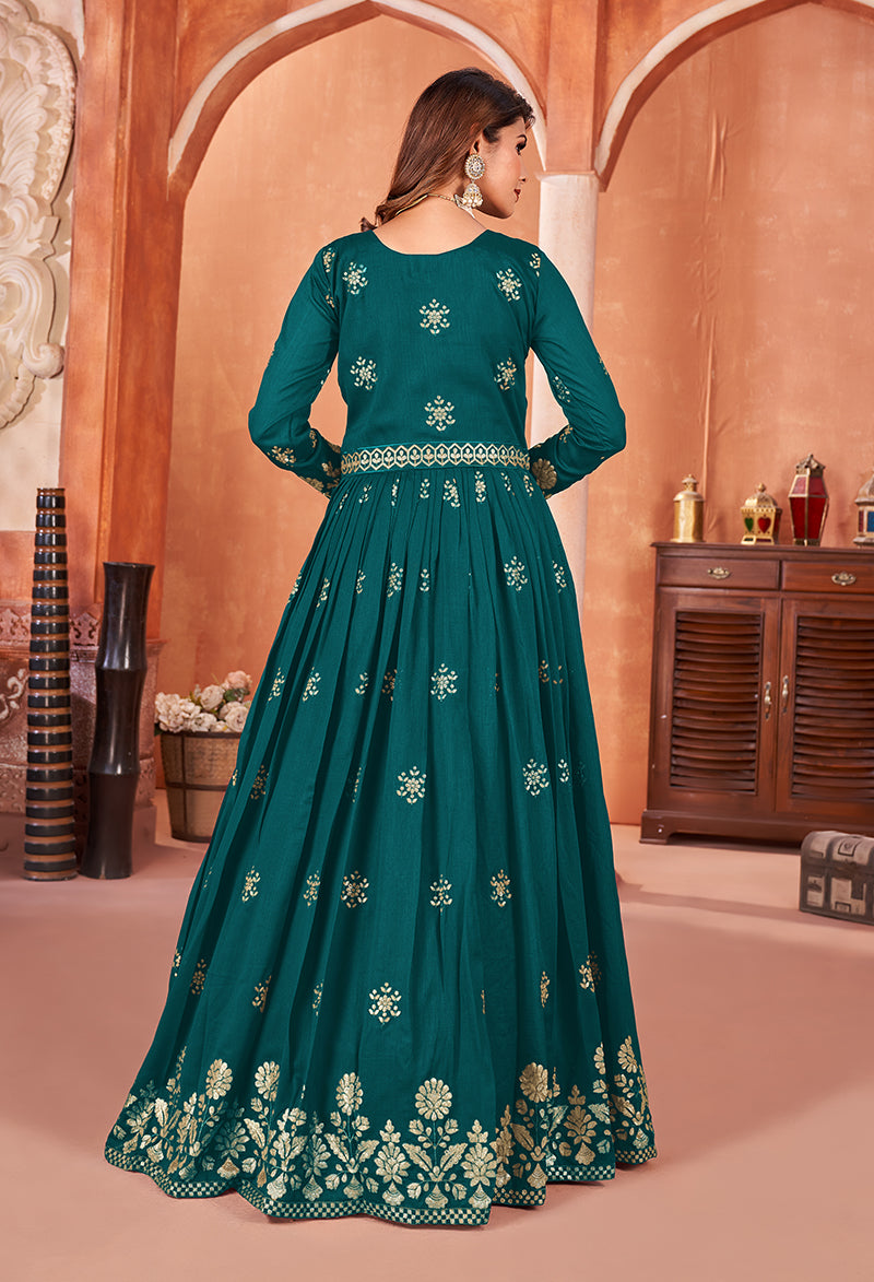 TealArt SilkEmbroideredKurta