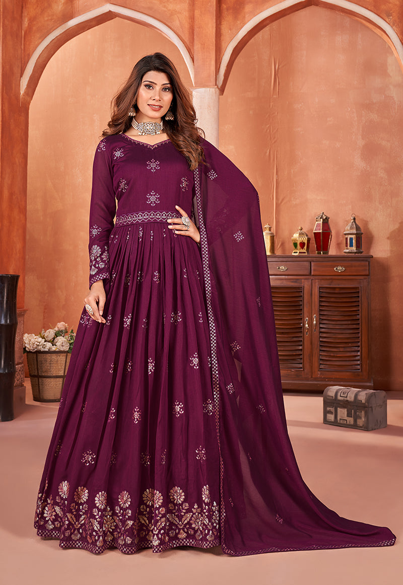 PlumArt SilkEmbroideredKurta