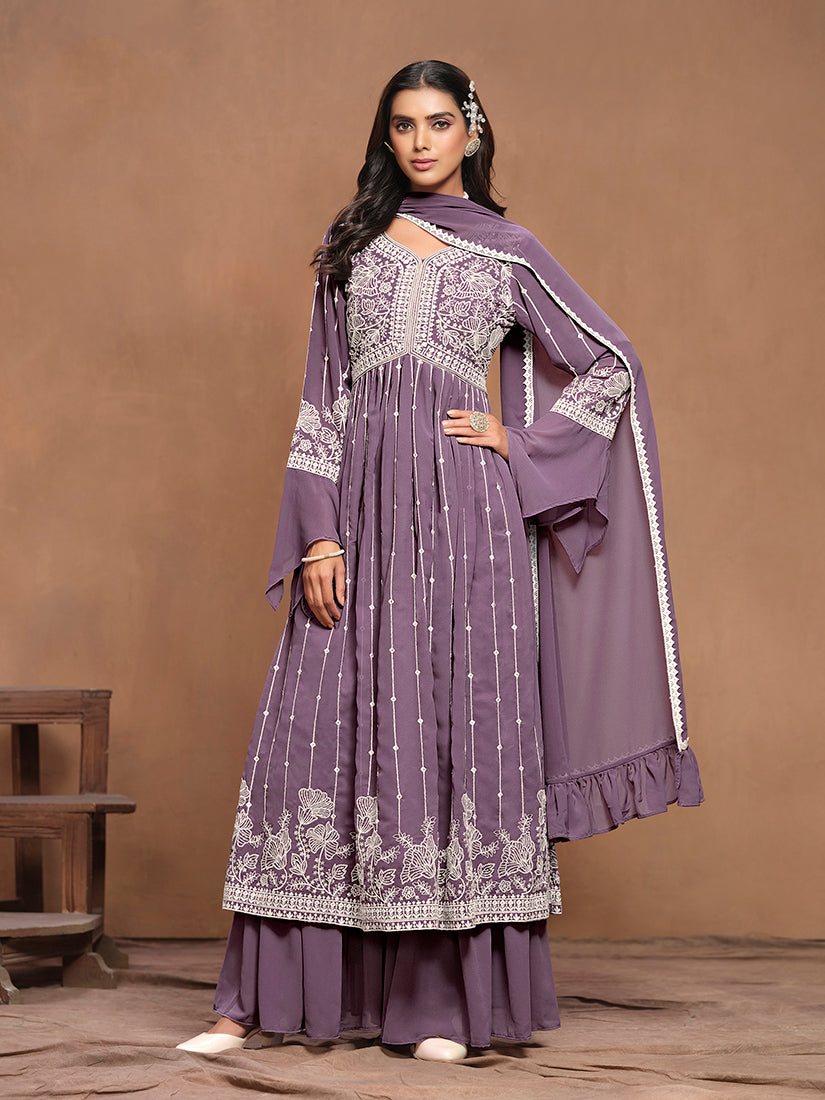 MauveFaux_GeorgetteEmbroideredKurta