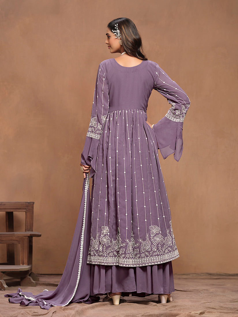 MauveFaux_GeorgetteEmbroideredKurta
