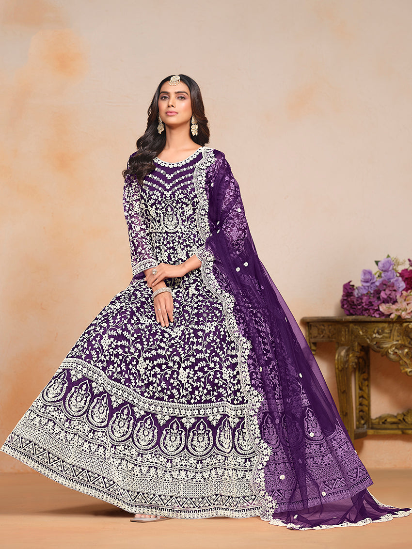 PurpleNetEmbroideredKurta