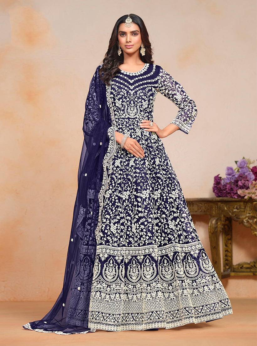 Navy-BlueNetEmbroideredKurta