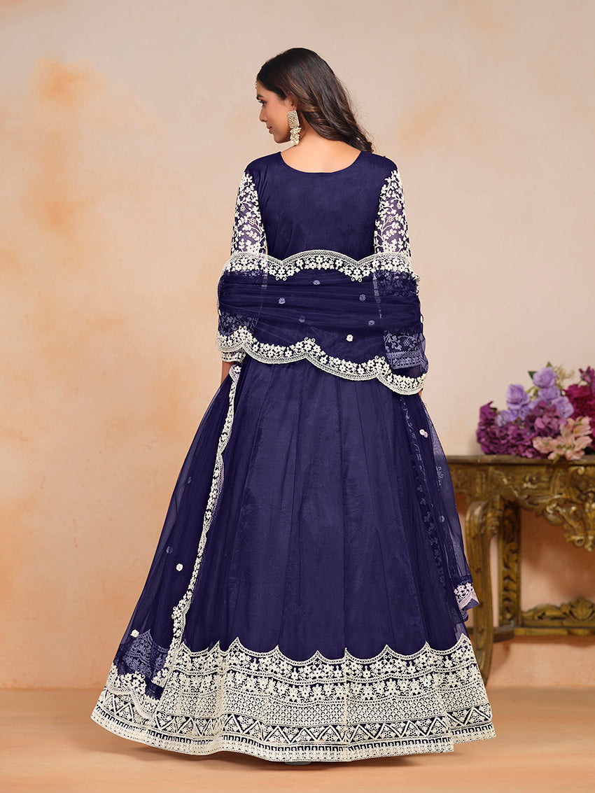 Navy-BlueNetEmbroideredKurta