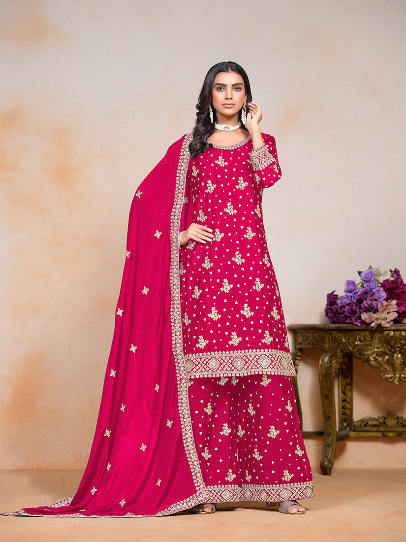 Rani-PinkChiffonEmbroideredKurta