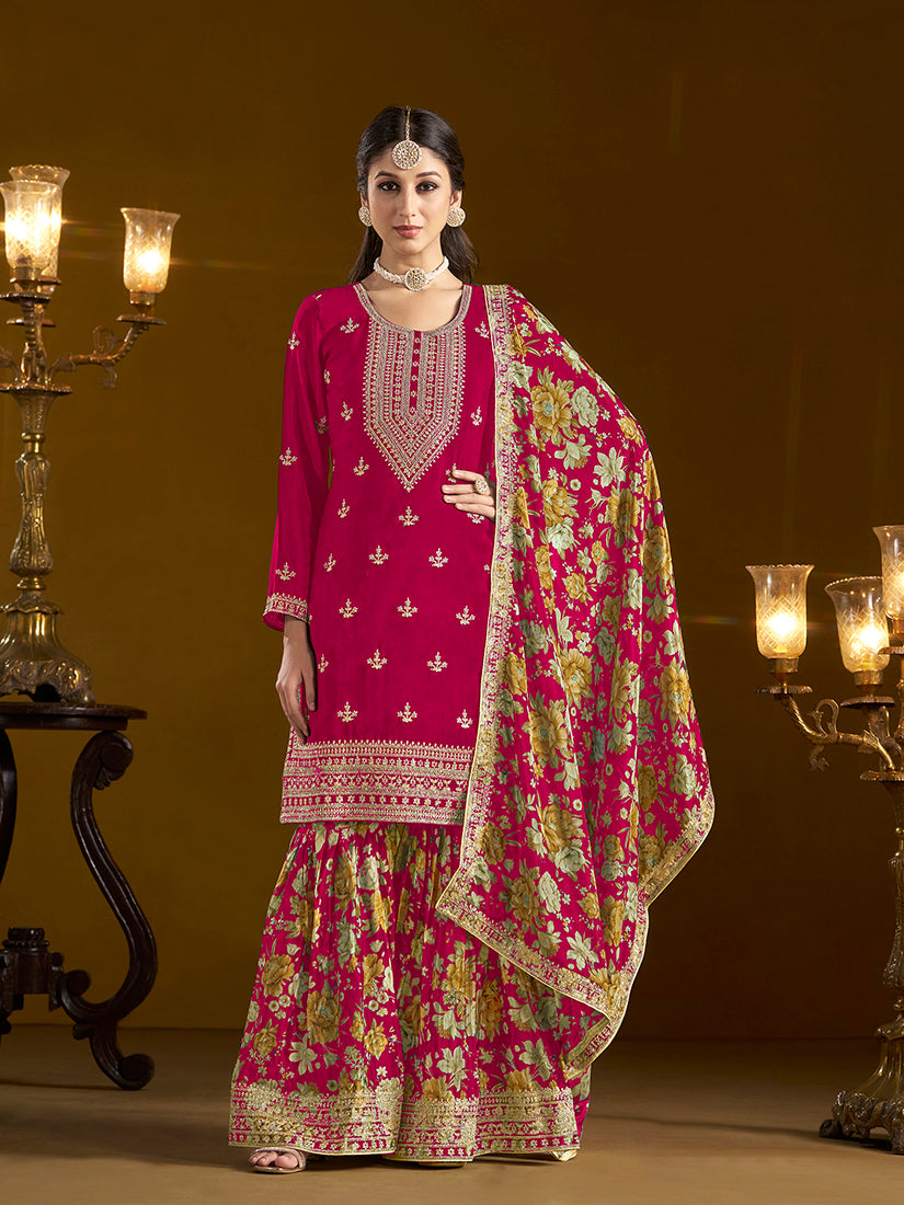 Rani-PinkChiffonEmbroideredKurta