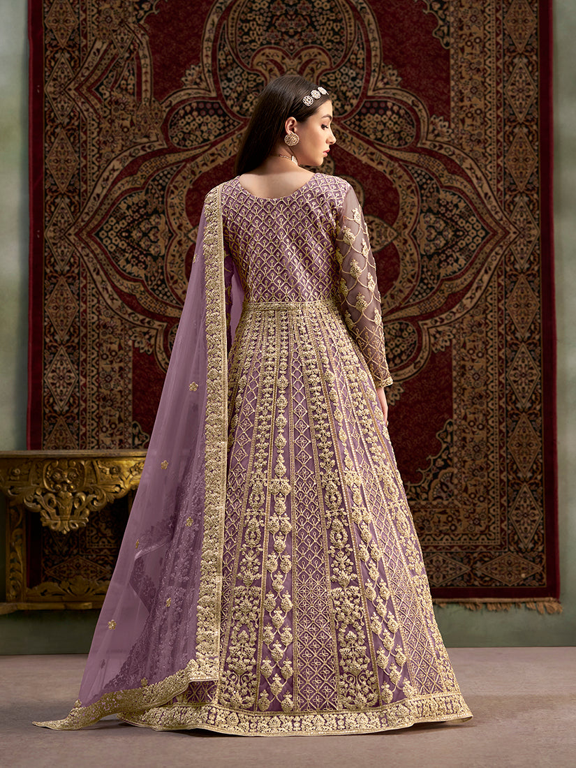 LilacNetEmbroideredKurta